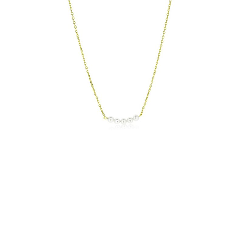 极细淡水珍珠925纯银项链 (银/玫瑰金/18K金) | 珍珠系列 - 项链 - 其他金属 白色