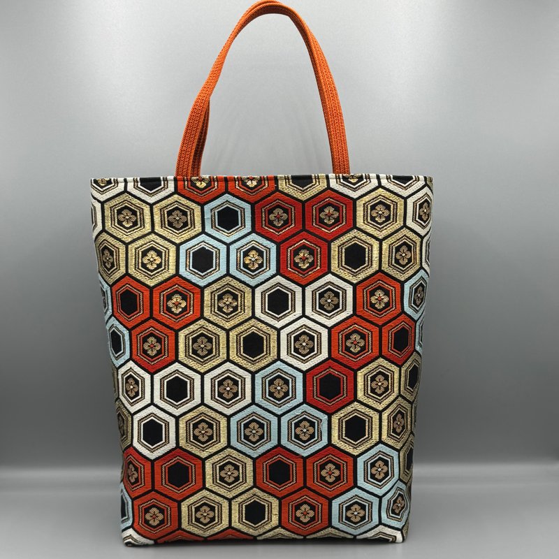 【瑕疵品】和服腰带改造 手工托特包 腰绳 - 手提包/手提袋 - 丝．绢 黑色