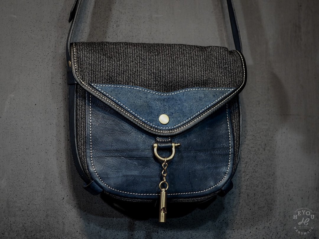 The Wayfarer's Bag-Type.2-旅人马鞍包-蓝条纹款 - 侧背包/斜挎包 - 真皮 多色