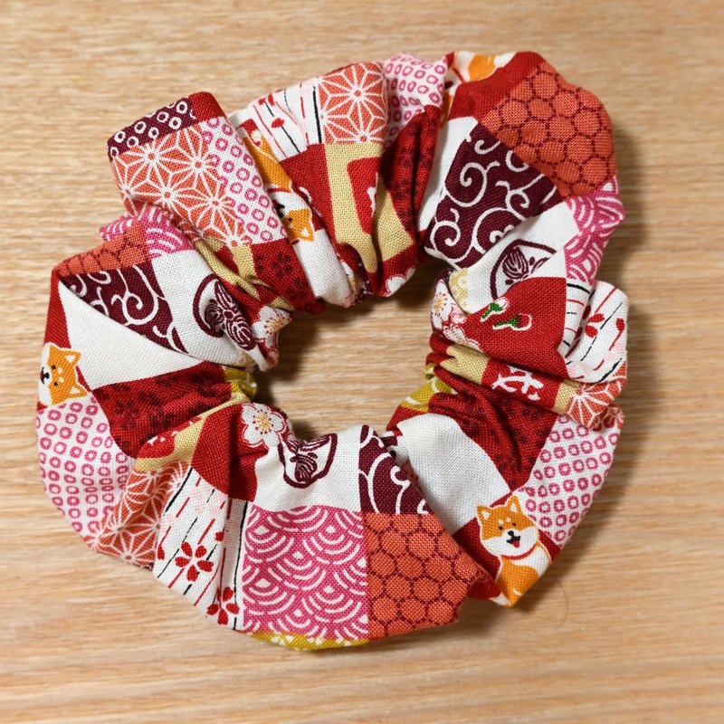 红色 柴犬 大肠发圈 - 发带/发箍 - 棉．麻 