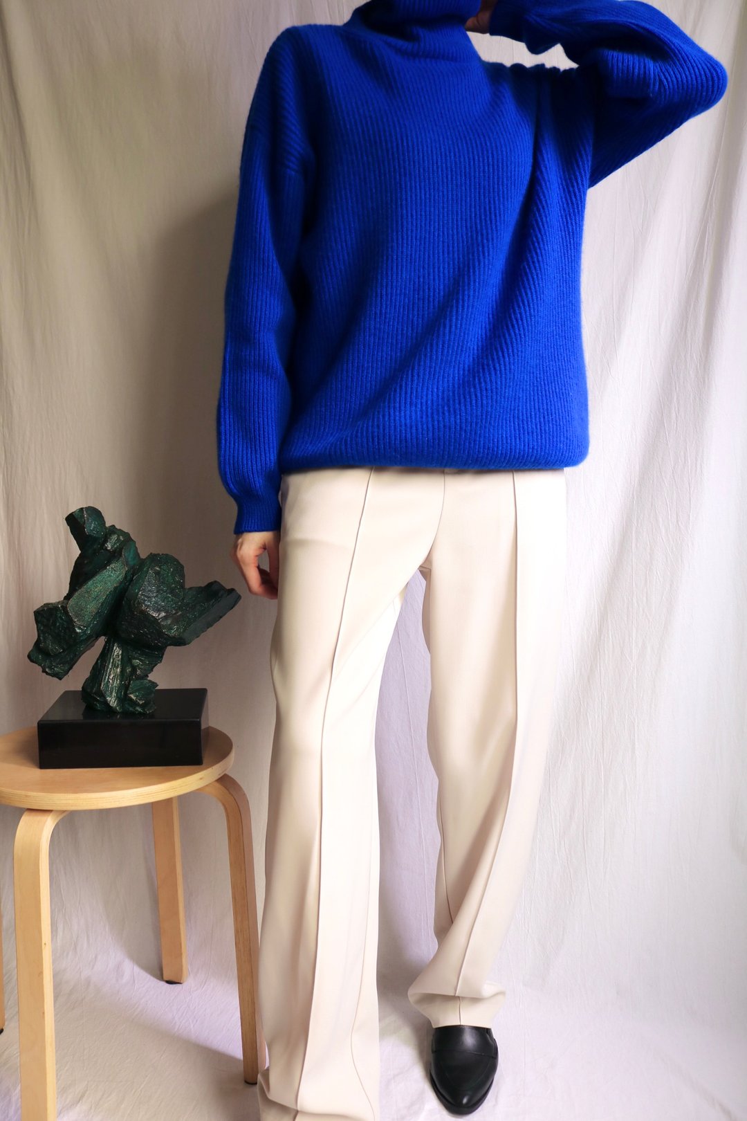 VANESSA SWEATER 套头落肩罗纹喀什米尔毛衣 - 女装针织衫/毛衣 - 羊毛 