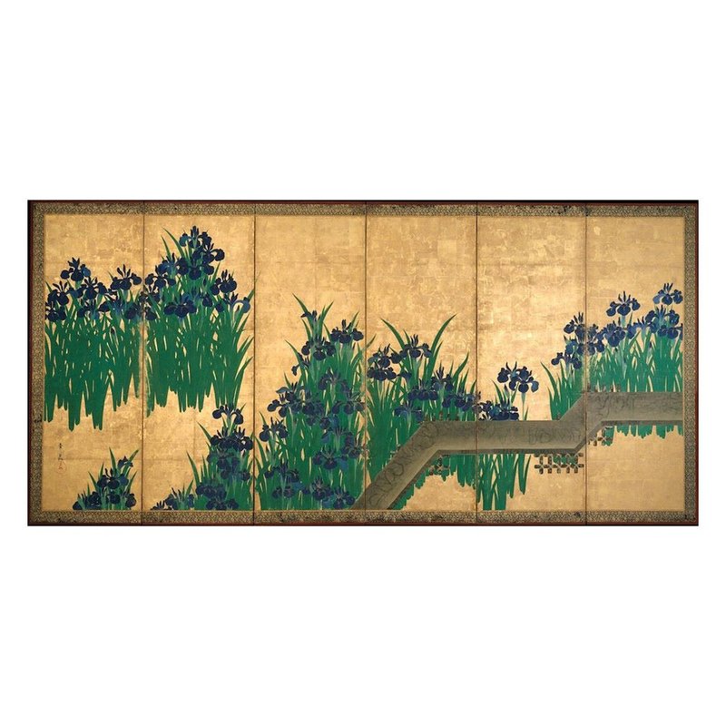 【日本琳派 / 艺术挂画】 尾形光琳  | 八桥图屏风 左 - 海报/装饰画/版画 - 纸 