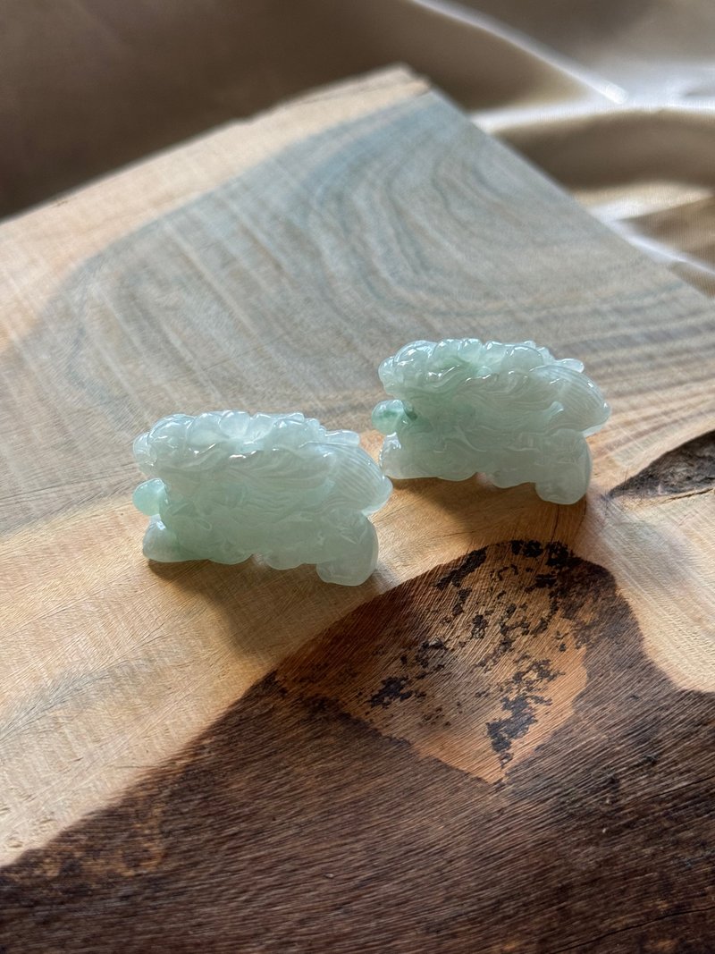 【翡翠】招财运守财库・晴水飞天貔貅摆件(一对不拆卖) - 其他 - 玉石 