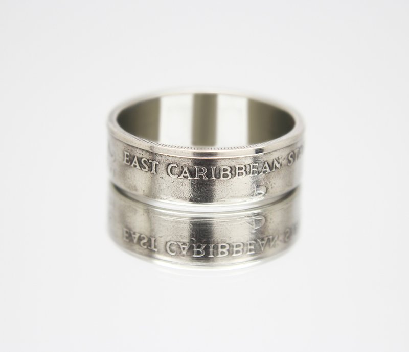 Eastern Caribbean Coin 25 cents 1981-2000 coin rings for men coin rings gift - 戒指 - 其他金属 