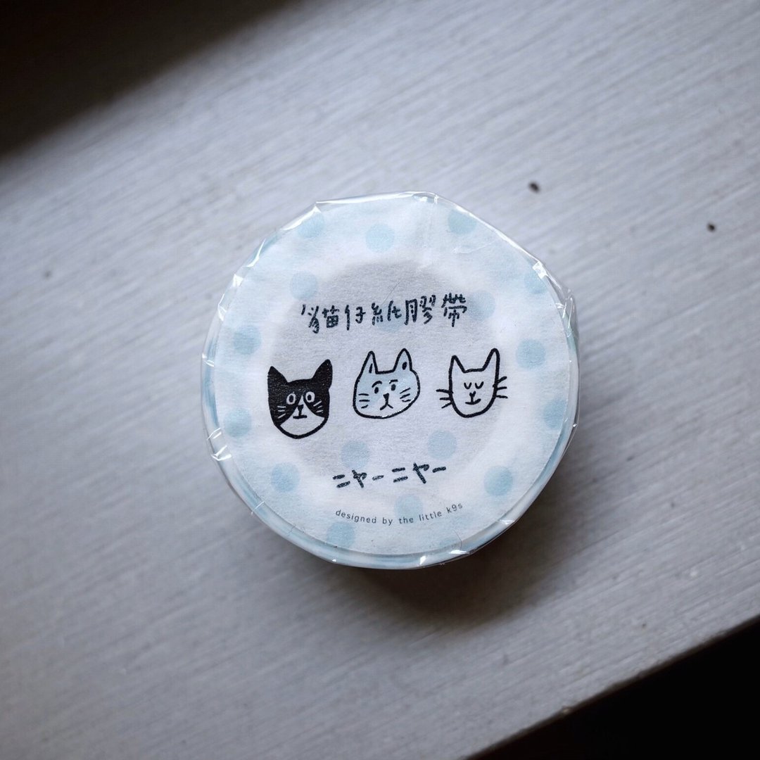 小犬工作室 猫仔ニャニャ纸胶带 - 纸胶带 - 纸 蓝色