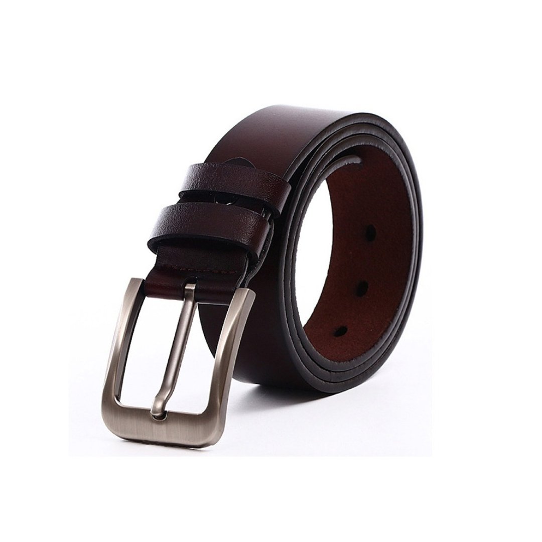 Kings Collection 深啡色牛皮皮帶 KCBELT1007 深啡色 - 皮带/腰带 - 真皮 咖啡色