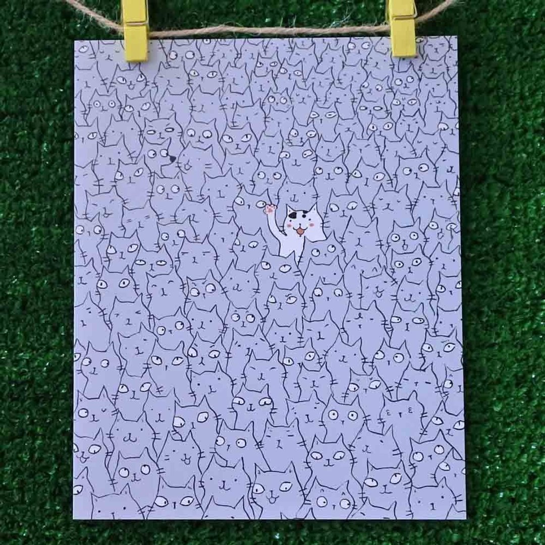 3猫小铺猫咪插画明信片(画家:猫小姐) – 茫茫猫海 - 卡片/明信片 - 纸 