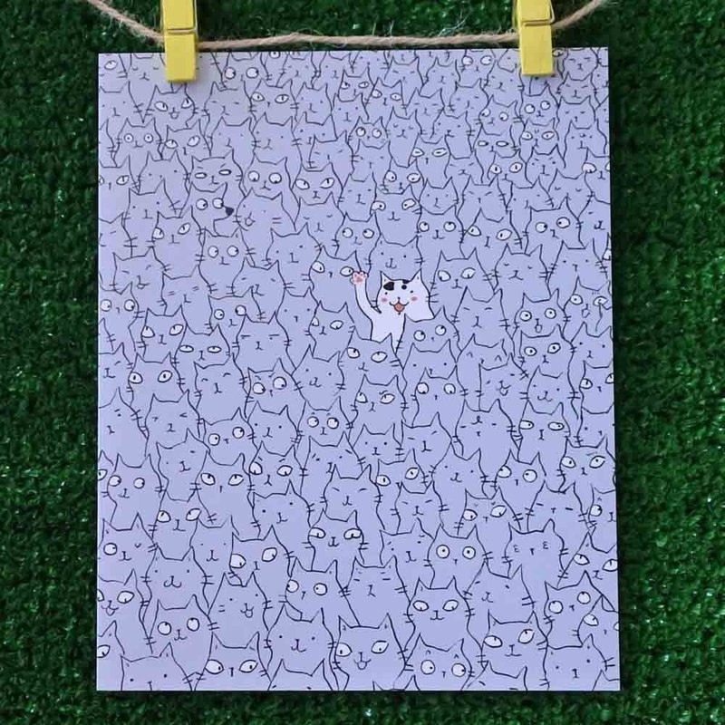 3猫小铺猫咪插画明信片(画家:猫小姐) – 茫茫猫海 - 卡片/明信片 - 纸 
