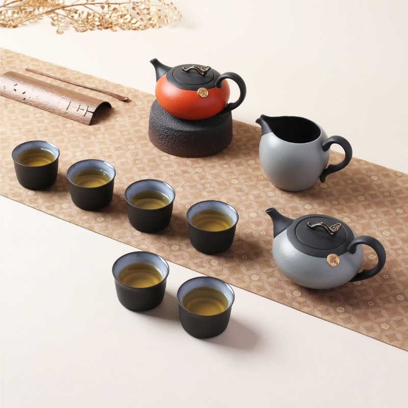 【节日礼物】陆宝 君如意茶组 一壶一海六杯 - 茶具/茶杯 - 陶 多色