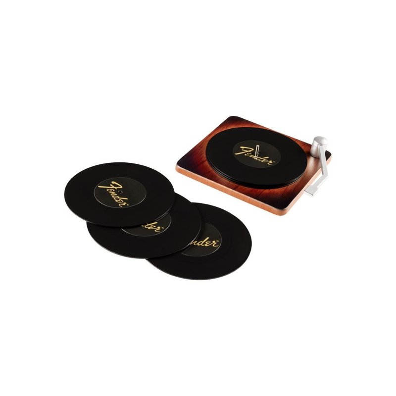 黑胶唱盘造型杯垫 6入装 - 杯垫 - 其他材质 黑色