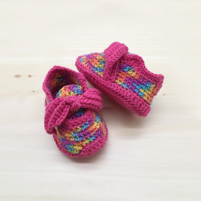 Bow Baby Booties, Crochet Shoes, Sneaker, Boots, Footwear for Newborn & Preemie - 婴儿鞋 - 棉．麻 多色