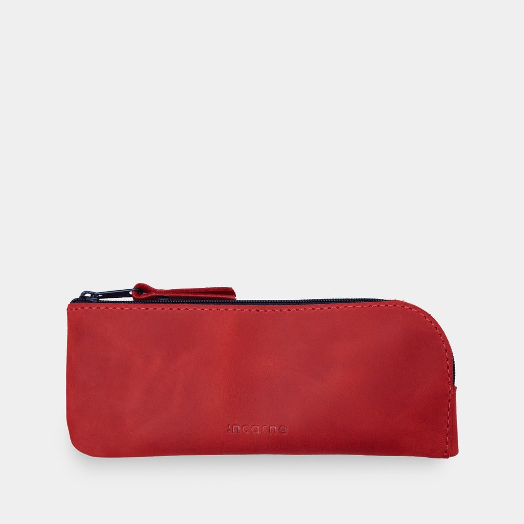 红色真皮眼镜盒——时尚皮革配饰礼品 - 眼镜盒/眼镜布 - 真皮 红色