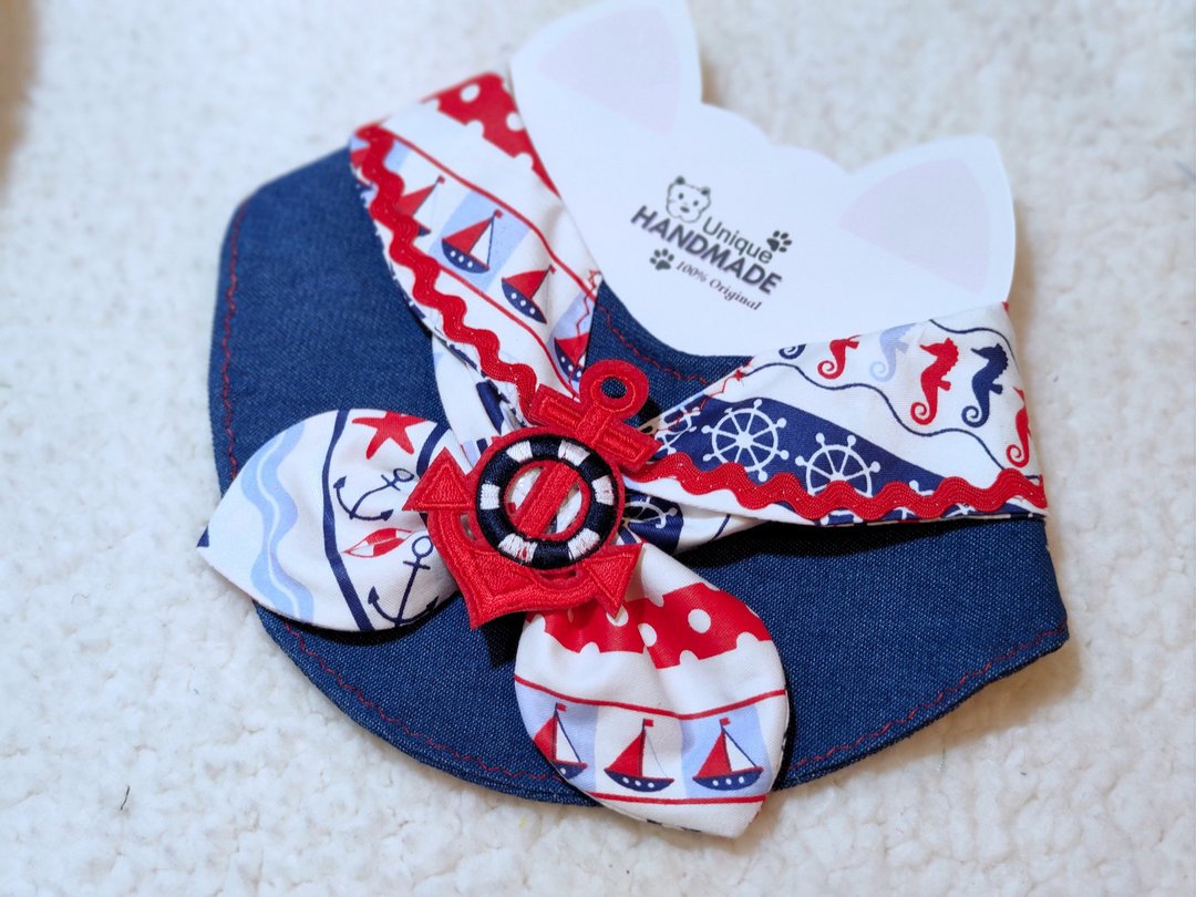 Sailor 海军 水手 造型颈饰 颈项 collar - 衣/帽 - 棉 蓝色
