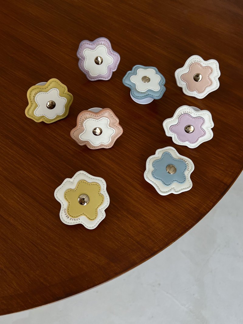 Bloom leather griptok - 手机座/防尘塞 - 人造皮革 紫色