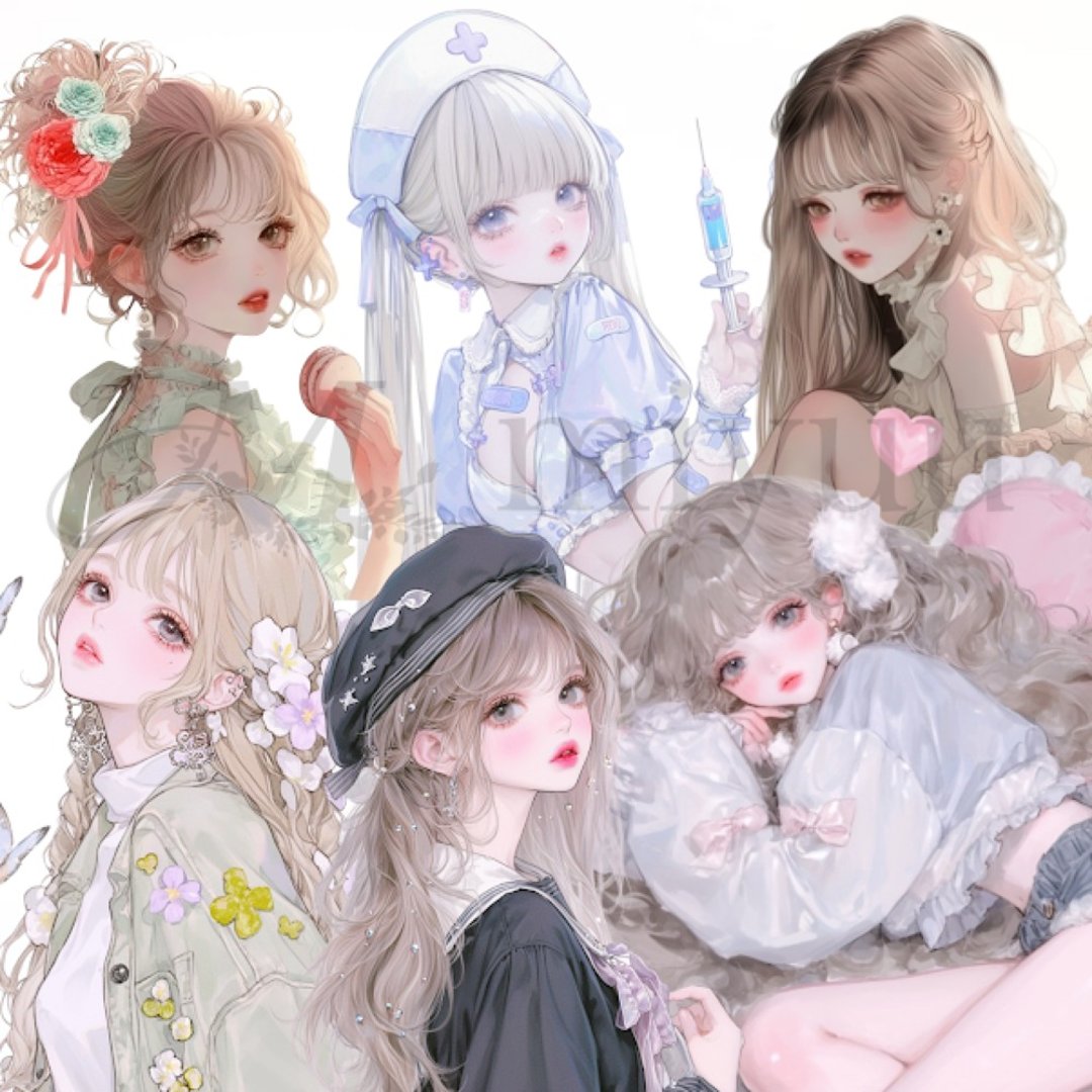 贴纸 原创贴纸 人物贴纸 原创设计贴纸 女孩贴纸 装饰贴纸 可爱 - 贴纸 - 纸 蓝色