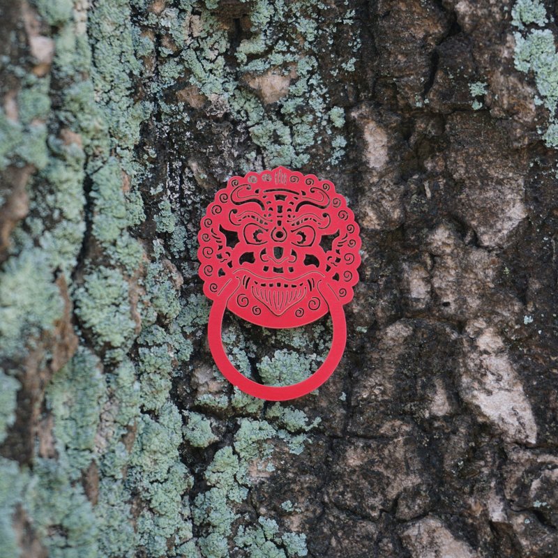 麦麦大节庆-铺首衔财 纸雕书签 | 文化节庆 开运祈福 文具送礼 - 书签 - 纸 红色