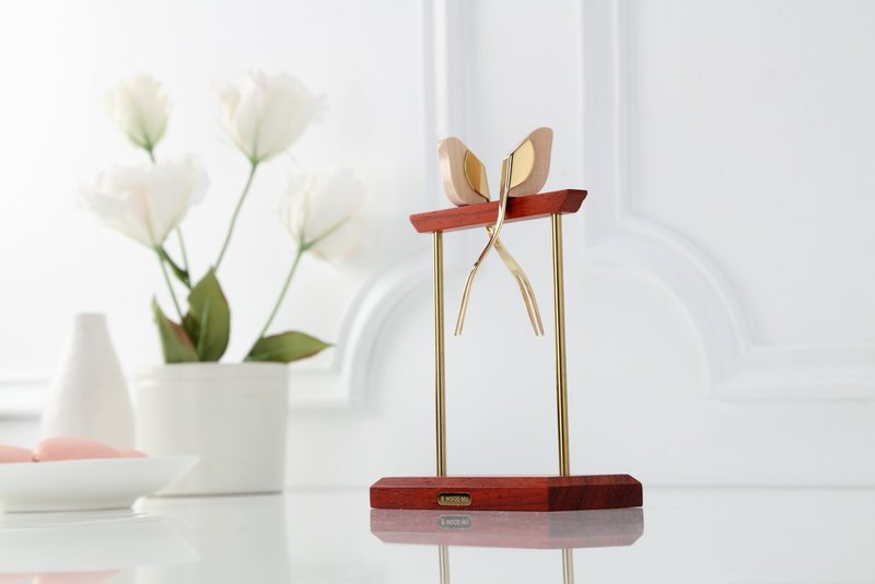 鸟语叉 优惠组合 结婚礼物 木质 餐具 家饰 - 餐刀/叉/匙组合 - 木头 红色