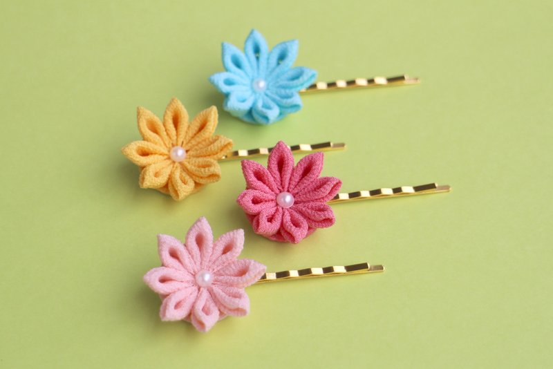 Pastel color love waiting hairpin silk knob handmade - 发饰 - 丝．绢 粉红色