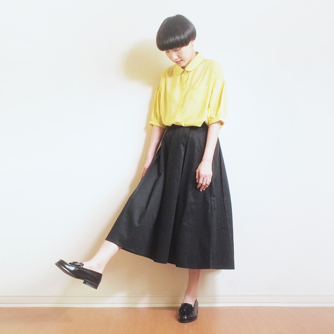 cotton flare skirt : black - 裙子 - 棉 黑色