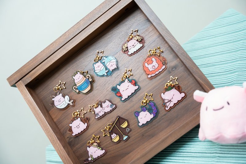 Dumbo子十二星座彩窗亚克力匙扣 - 钥匙链/钥匙包 - 其他材质 多色