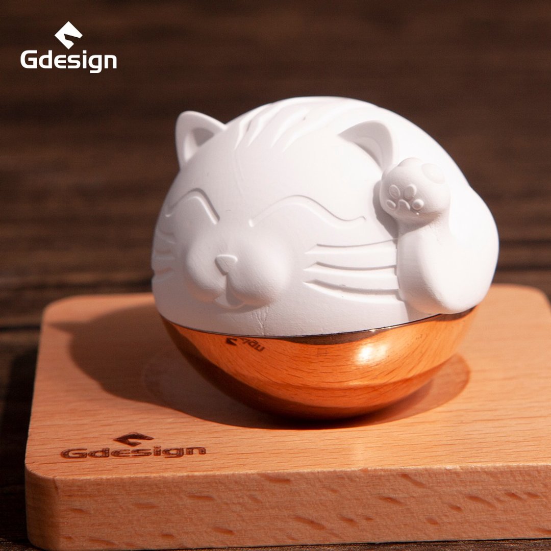 Gdesign 石虎招财猫不倒翁公仔扩香 - 玩偶/公仔 - 不锈钢 银色