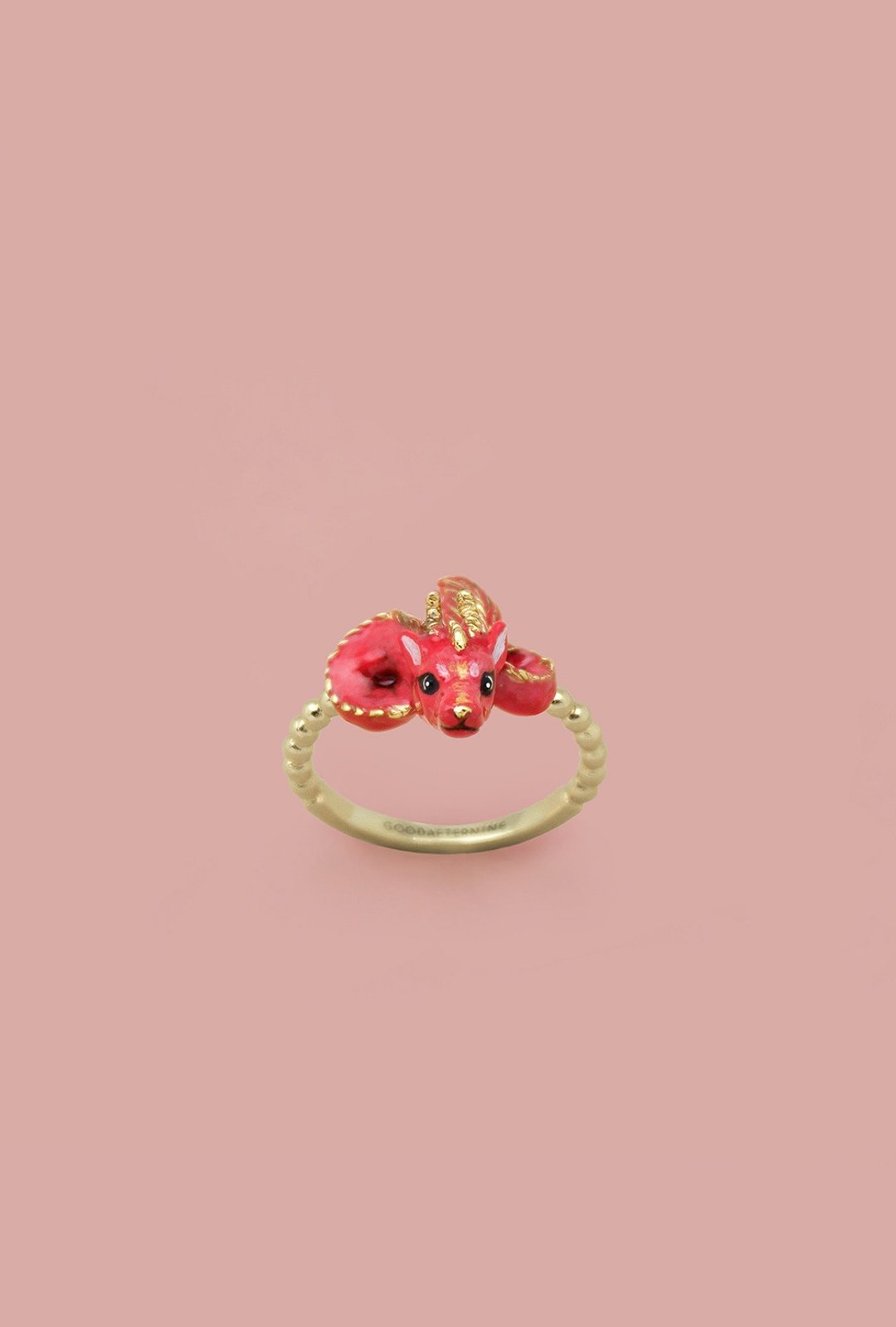 Dragon Ring - Chinese zodiac animals. Sign - Red Dradon, Dragon , 龍之年 , 龍 - 戒指 - 其他金属 红色
