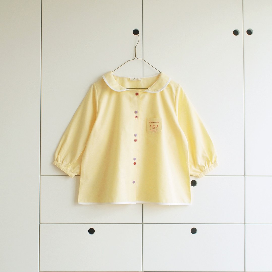 creme brulee shirt : yellow - 女装衬衫 - 棉 黄色