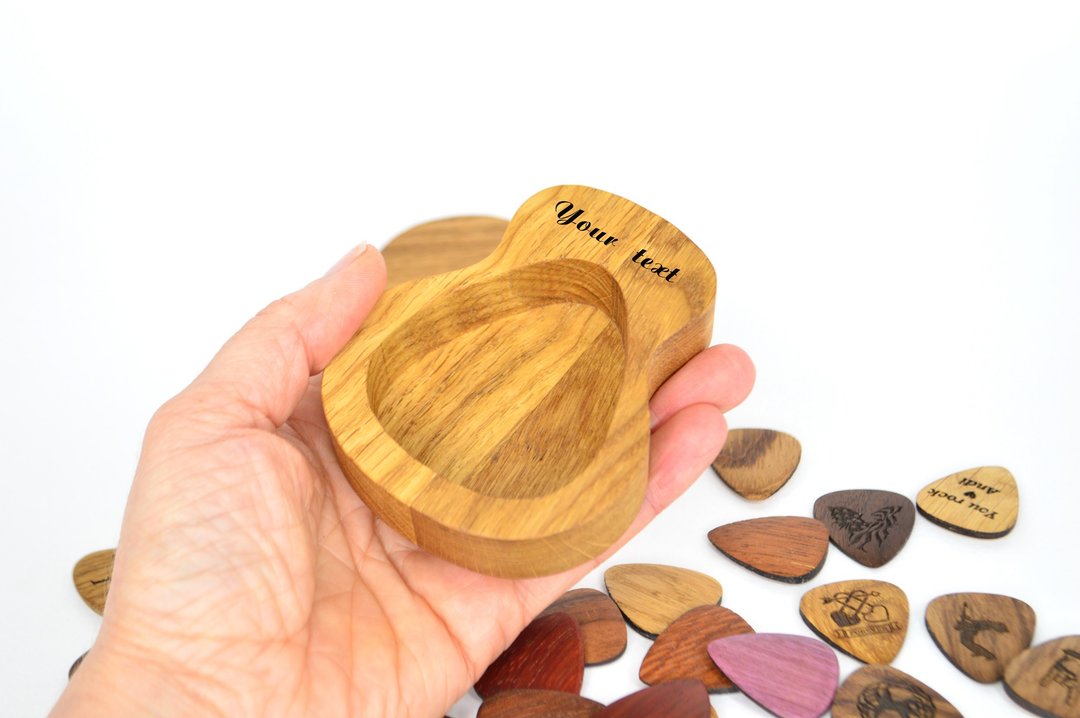 Wooden guitar picks tray, guitar picks storage, tray for trinkets and jewelry - 收纳用品 - 木头 多色
