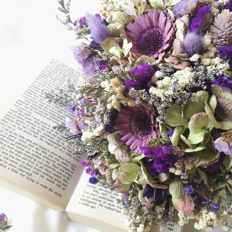 //自然田园//  Vintage 乡村风干燥花束 / 干燥花手作花束 / 情人礼 新娘捧花 婚纱外拍 店面摆饰 - 干燥花/捧花 - 植物．花 蓝色