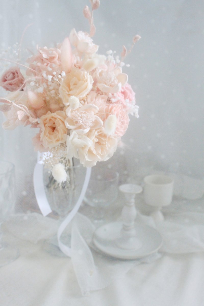 夕阳时光日式永生捧花 - 干燥花/捧花 - 植物．花 粉红色