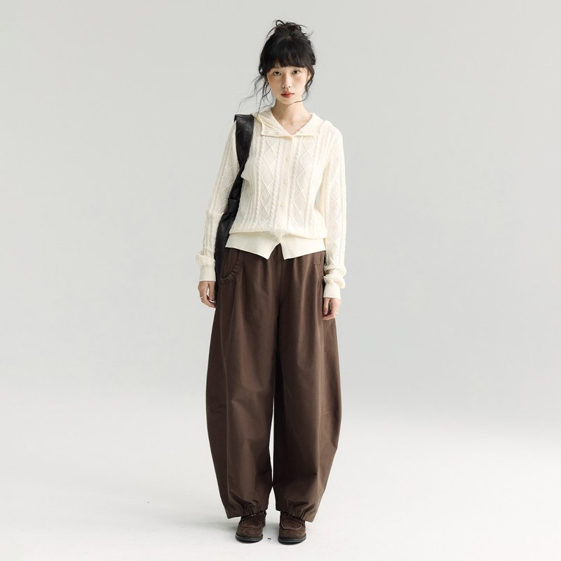 休闲香蕉阔腿裤|裤子|两色|秋款|Sora-1906 - 女装长裤 - 聚酯纤维 多色