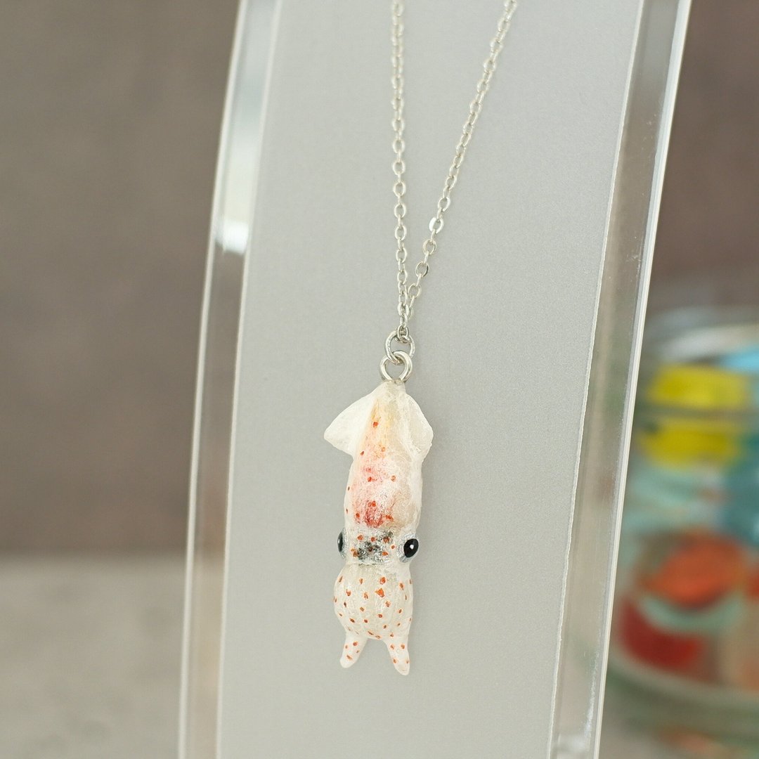 和纸饰品 项链 萤乌贼 乌贼 蓄光 发光乌贼 - 项链 - 其他材质 白色