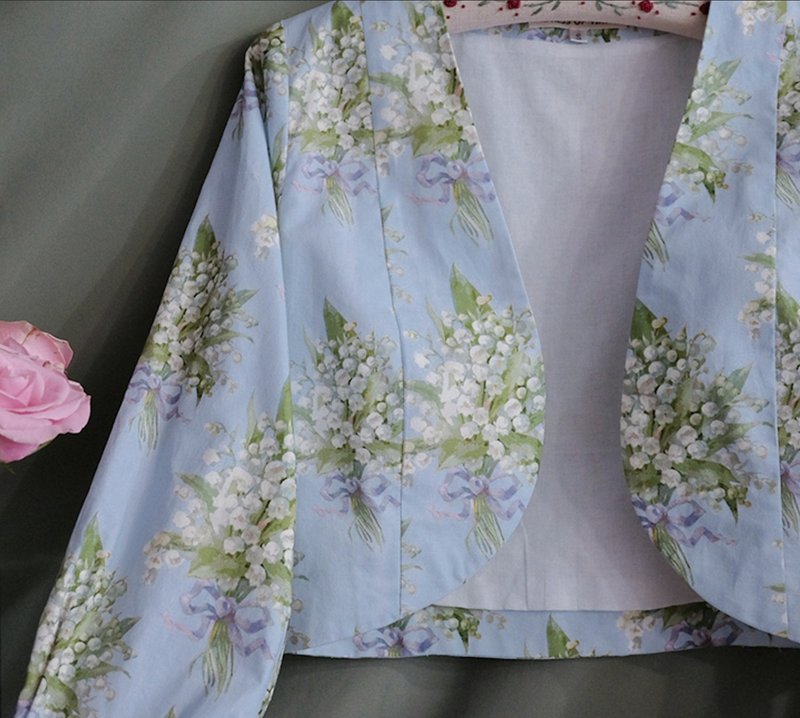 【手工制作】中式复古/优雅/上衣 - 女装上衣 - 棉．麻 蓝色