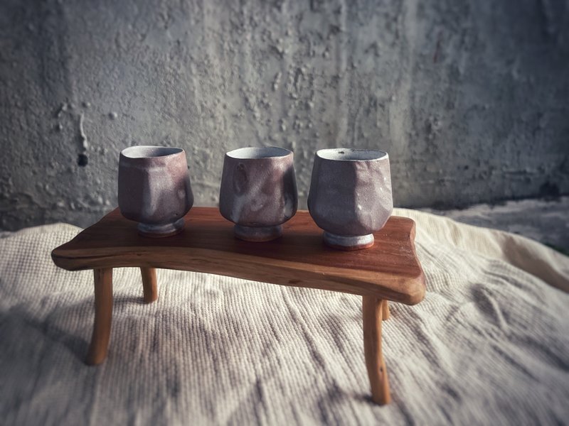 桌上的茶陶糖霜 / 郁金香茶杯组 S 号 - 茶陶一口杯 3 件组 - 茶具/茶杯 - 陶 咖啡色