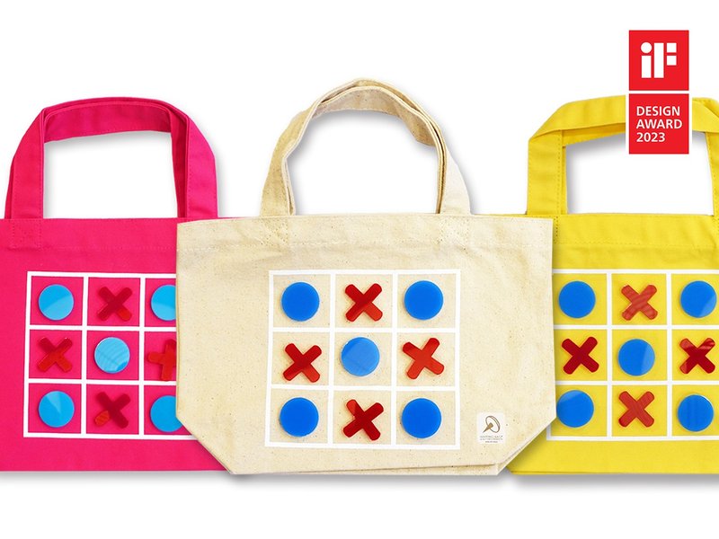 【iF 设计大奖 2023 获奖】井字游戏托特包 - 手提包/手提袋 - 棉．麻 白色