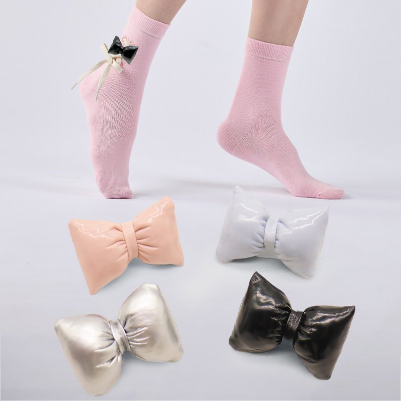 【脚上绑鞋带袜】加购品_ 仿皮蝴蝶结鞋扣 - 其他 - 棉．麻 多色