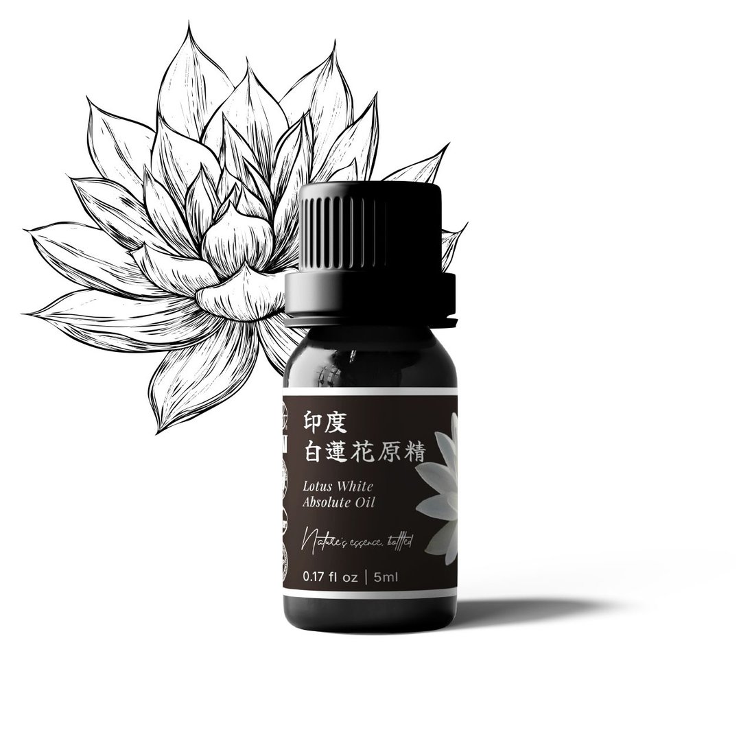 【卡佛香】印度白莲花原精 - 香薰/精油/线香 - 玻璃 黑色