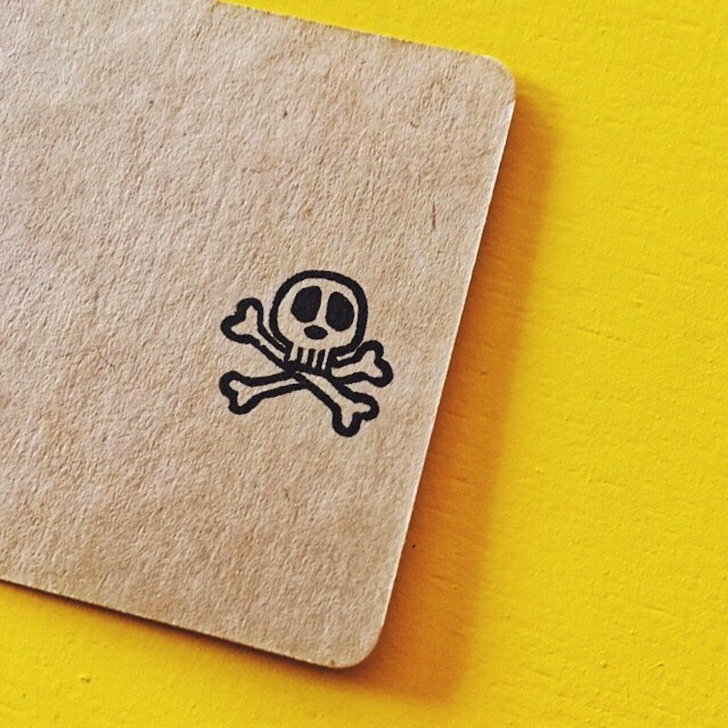Skull ・ rubber stamp・ 20mm series - 印章/印台 - 橡胶 白色
