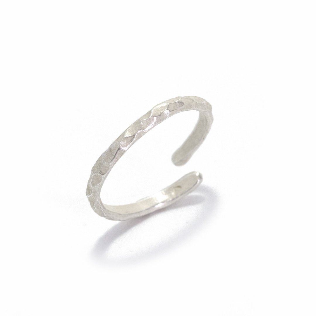 Hammered Stopper Ring SV SRN003SV - 戒指 - 其他金属 银色