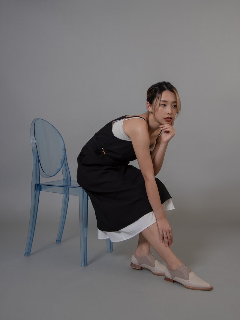 拼皮尖头绅士鞋 - 其他女款皮鞋 - 真皮 粉红色