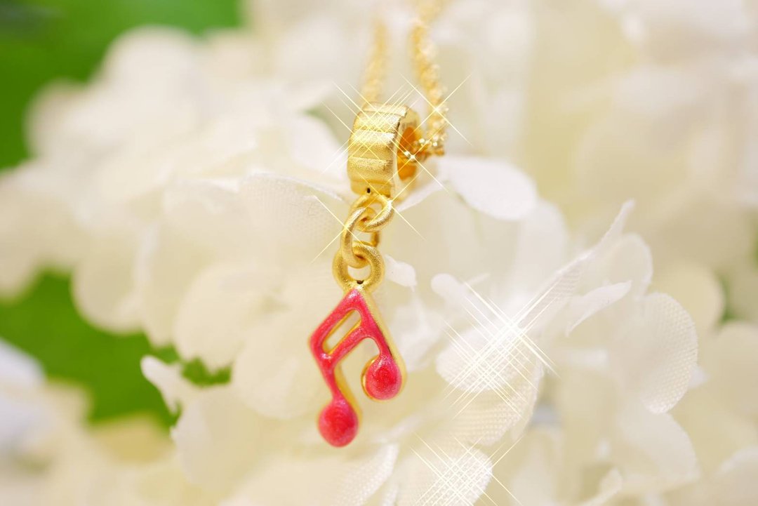 跳动音符(吊坠&手串皆可)-硬金工艺 - 项链 - 24k 金 金色