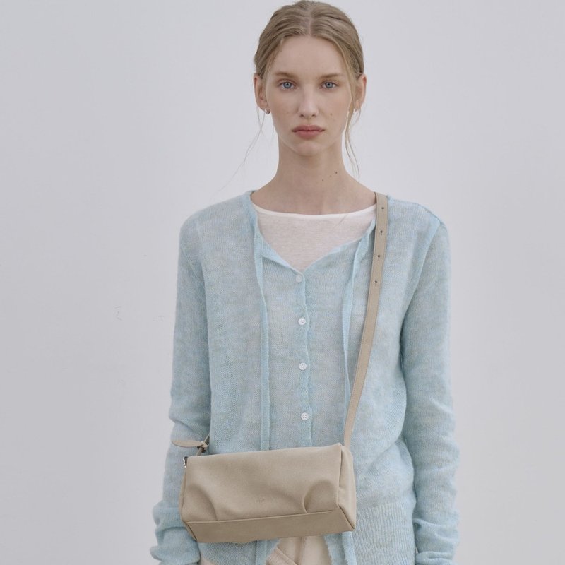 韓國製 MUR Bento bag 手袋/單肩包/上肩袋/手提袋 Suede Beige - 侧背包/斜挎包 - 环保材料 