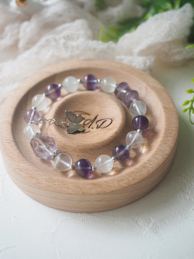 薄荷萤石 紫萤石 紫水晶 竹节紫水晶 水晶设计款 手链 - 手链/手环 - 水晶 