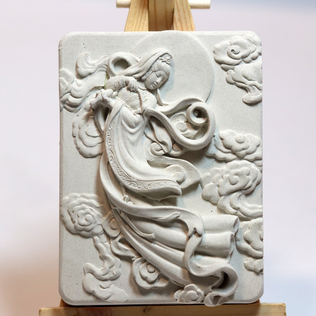 清水模软装设计 佛像摆饰五 香氛摆件 水泥软装 附赠木架 - 摆饰 - 其他材质 白色