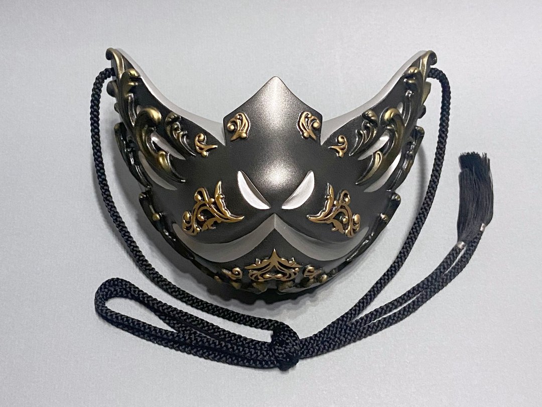 狐狸面具半秒哥德版，金属银 - 口罩 - 塑料 银色