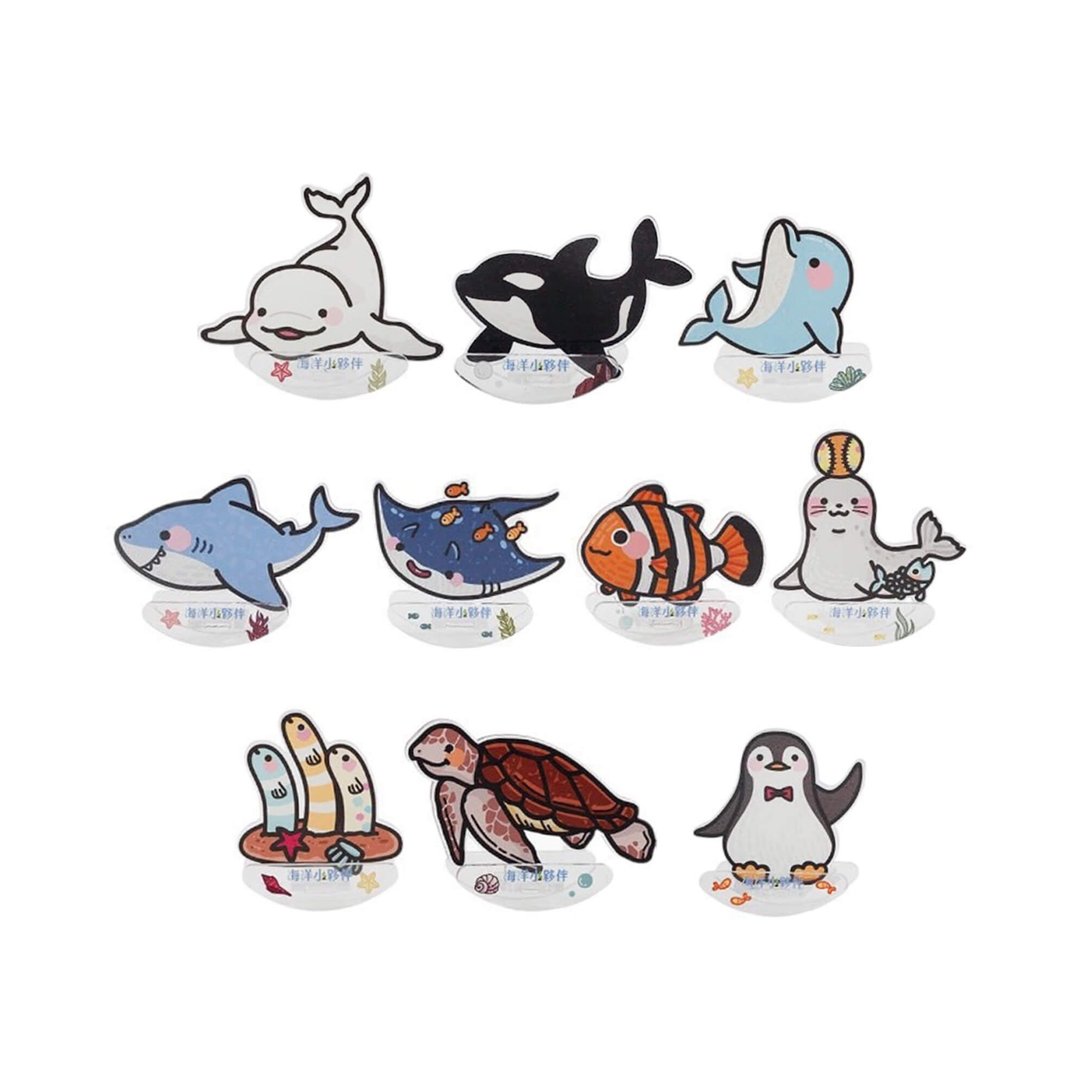 海洋小伙伴 摇摇公仔立牌 交换礼物  海洋动物 饰品 收藏品 疗育 - 玩偶/公仔 - 压克力 多色