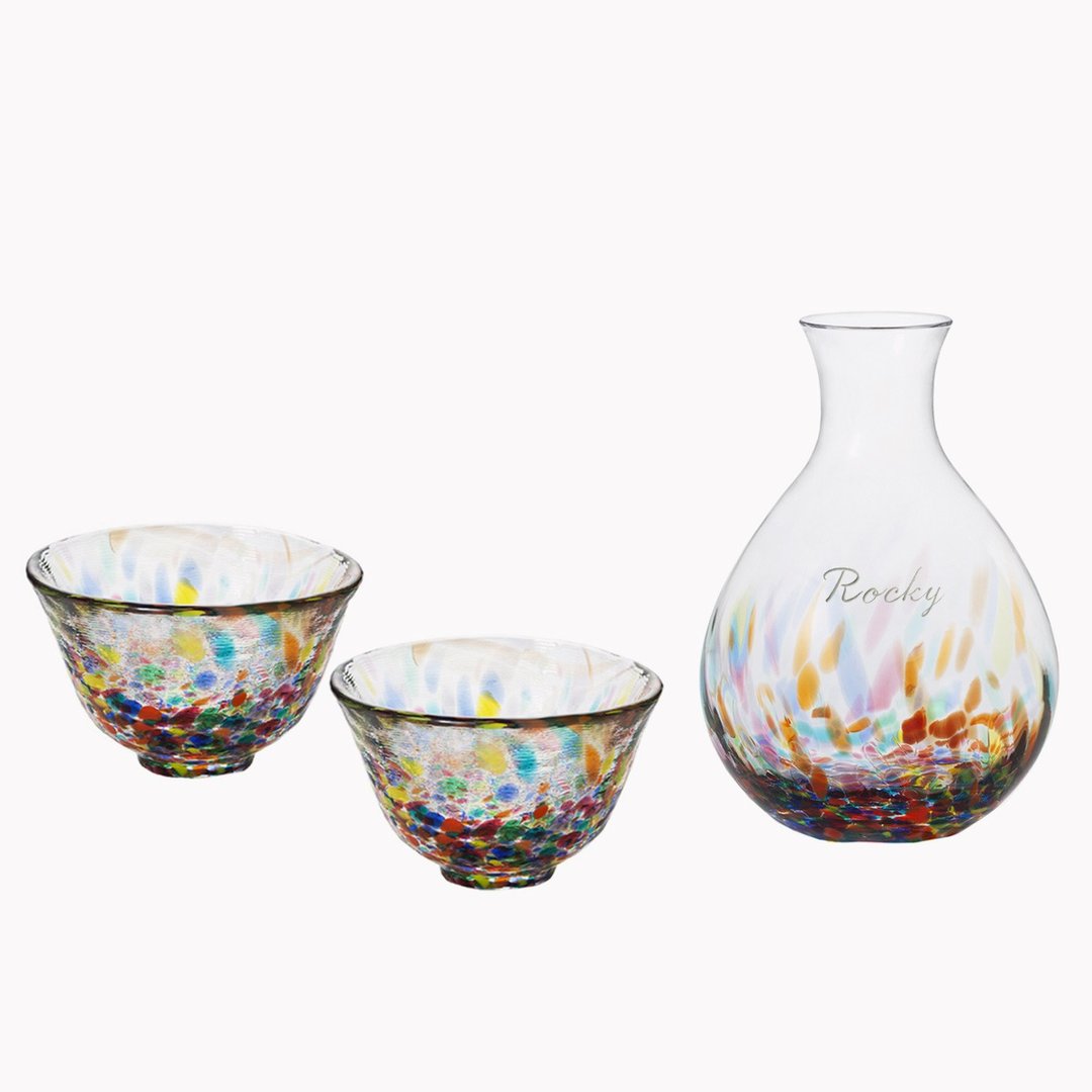 (3件套组)【日本津轻】青森夏风一壶两杯 - 酒杯/酒器 - 玻璃 多色