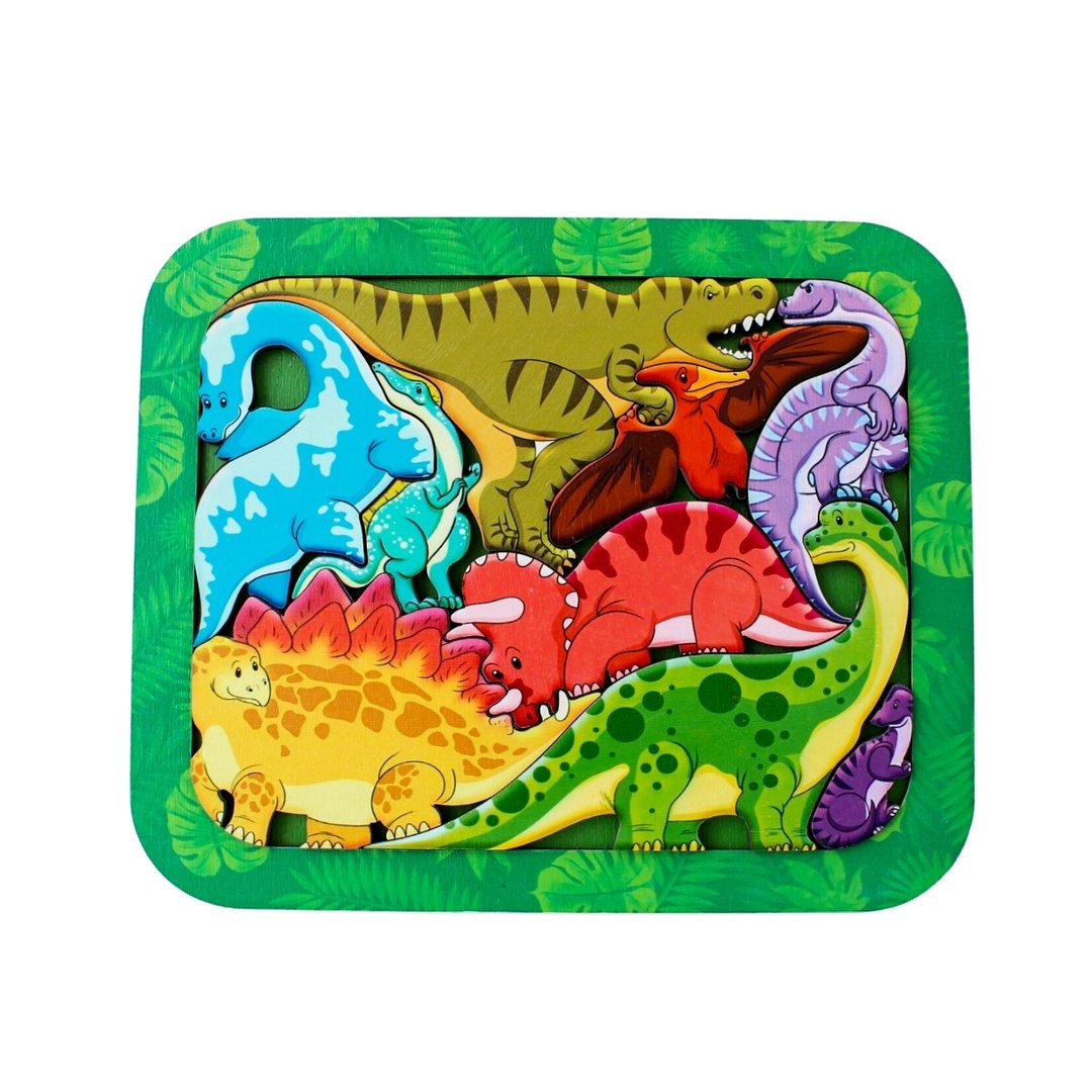 Wooden dinosaur toy, Montessori toys for Toddler Age 2 3 4 5 year, activity toys - 玩具/玩偶 - 木头 金色