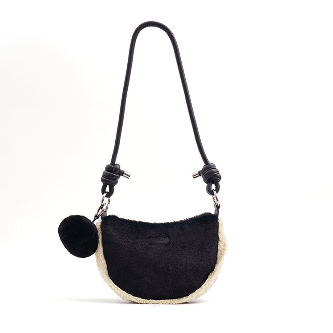 LONGLAI Fly Me To The Moon Bag - Black - 手提包/手提袋 - 真皮 黑色