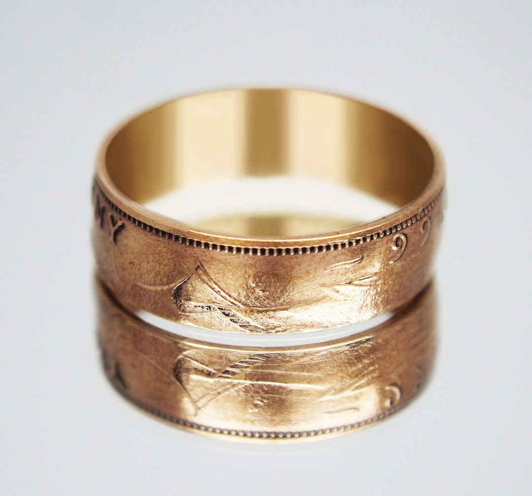 Great Britain Coin Ring Half Penny 1966 coin rings for men coin rings gift - 戒指 - 其他金属 